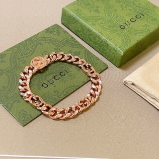 Gucci GG Engraved Chunky Link Chain Bracelet