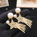 Dior Seraphine Pearl Starfall Drop Stud Earrings