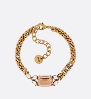 Dior Aveline Blush Crystal J’Adior Curb Chain Bracelet
