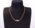 Dior Maristelle Rose Crystal Curb Chain Necklace