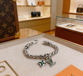 Louis Vuitton Emerald Bloom Chain Charm Bracelet