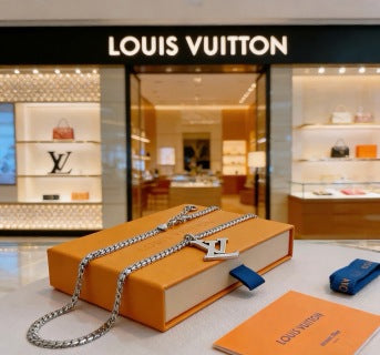 Louis Vuitton Crystal Edge Letter Pendant Necklace