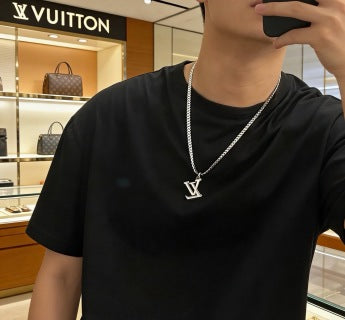Louis Vuitton Crystal Edge Letter Pendant Necklace
