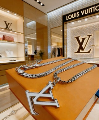 Louis Vuitton Crystal Edge Letter Pendant Necklace