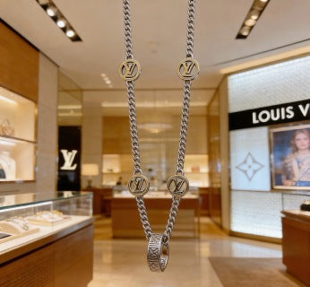 Louis Vuitton Signature Medallion Double Chain Necklace