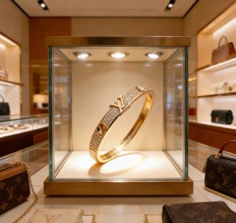 Louis Vuitton Diamond Line Open Cuff Bracelet