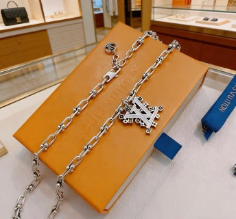 Louis Vuitton Icon Letter Charm Link Necklace