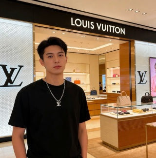Louis Vuitton Icon Letter Charm Link Necklace