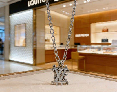 Louis Vuitton Icon Letter Charm Link Necklace