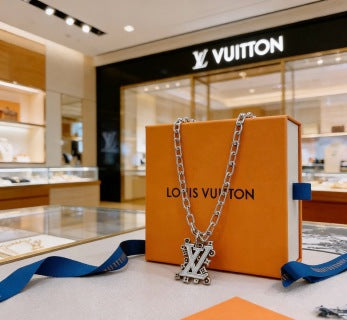 Louis Vuitton Icon Letter Charm Link Necklace
