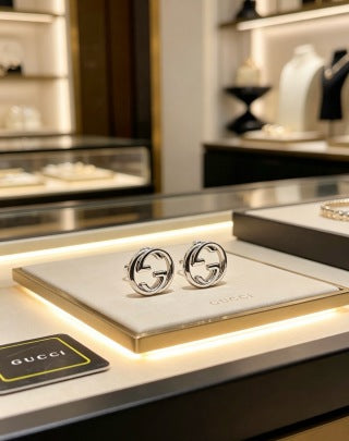 Gucci Interlocking G Round Stud Earrings