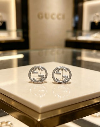 Gucci Interlocking G Round Stud Earrings