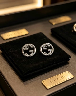 Gucci Interlocking G Round Stud Earrings
