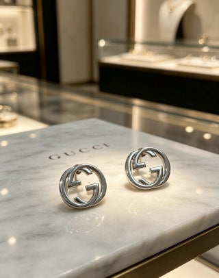 Gucci Interlocking G Round Stud Earrings