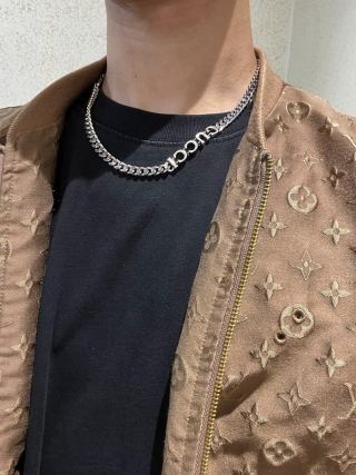 Gucci GG Logo Drop Curb Chain Necklace