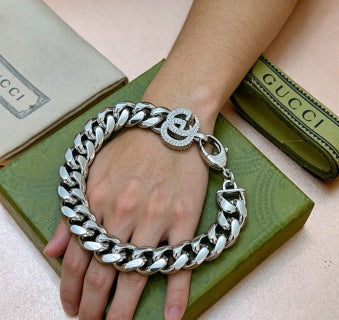 Gucci GG Crystal Link Chain Bracelet