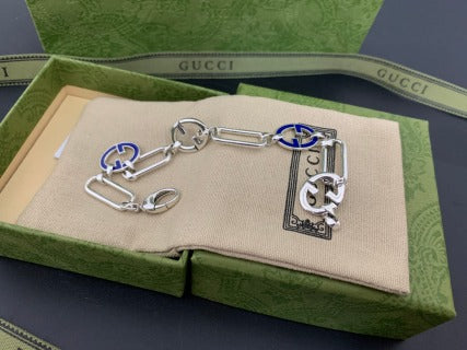 Gucci Interlocking G Enamel Link Chain Bracelet