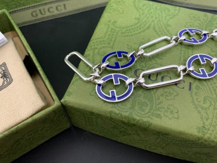 Gucci Interlocking G Enamel Link Chain Bracelet