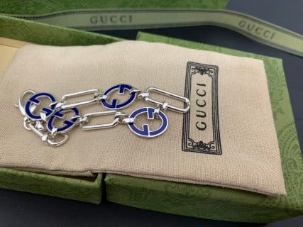 Gucci Interlocking G Enamel Link Chain Bracelet