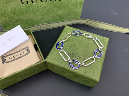 Gucci Interlocking G Enamel Link Chain Bracelet