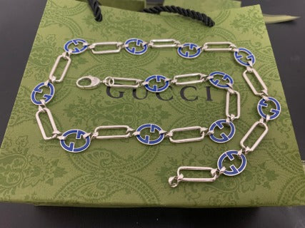 Gucci Interlocking G Enamel Link Chain Necklace