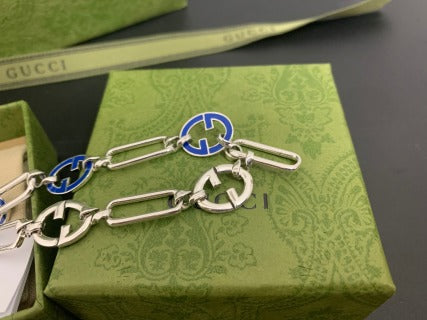 Gucci Interlocking G Enamel Link Chain Necklace