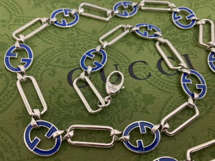 Gucci Interlocking G Enamel Link Chain Necklace