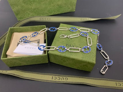 Gucci Interlocking G Enamel Link Chain Necklace