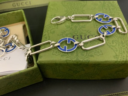 Gucci Interlocking G Enamel Link Chain Necklace