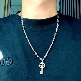 Gucci Padlock Key Charm Link Necklace