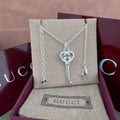 Gucci GG Crystal Drop Pendant Necklace