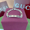 Gucci GG Engraved Plate Chain Bracelet
