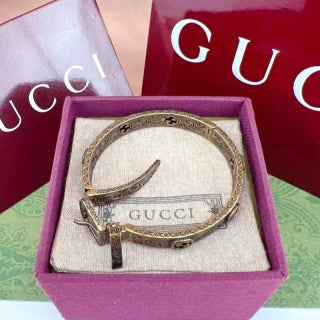 Gucci Engraved Horsebit Cuff Bracelet