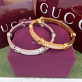 Gucci Interlocking G Pavé Line Open Cuff Bracelet