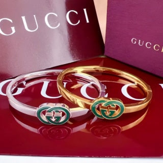 Gucci Interlocking G Duo Enamel Cuff Bracelet