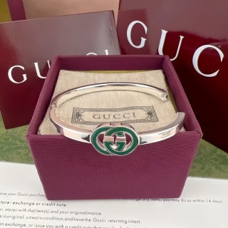 Gucci Interlocking G Duo Enamel Cuff Bracelet