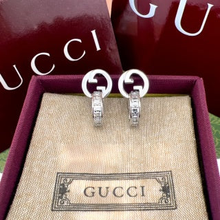 Gucci Interlocking G Crystal Drop Hoop Earrings
