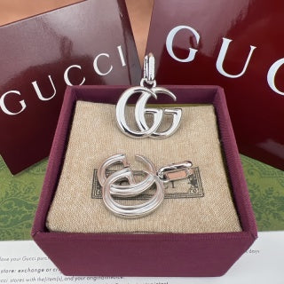 Gucci Interlocking G Double Hoop Drop Earrings
