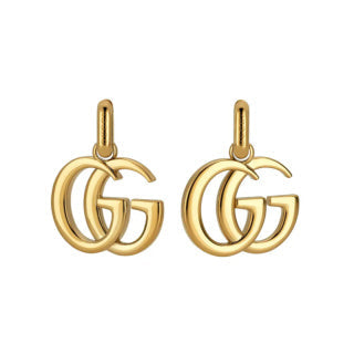 Gucci Interlocking G Double Hoop Drop Earrings