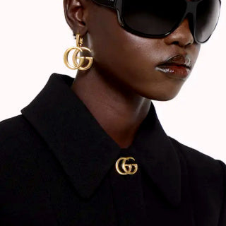 Gucci Interlocking G Double Hoop Drop Earrings