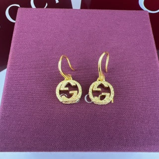 Gucci Interlocking G Round Hoop Drop Earrings