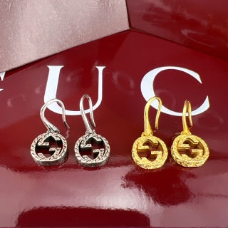 Gucci Interlocking G Circular Drop Hoop Earrings
