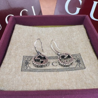 Gucci Interlocking G Circular Drop Hoop Earrings