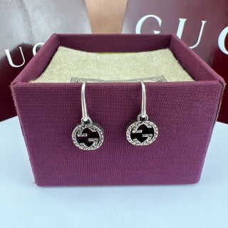 Gucci Interlocking G Round Hoop Drop Earrings
