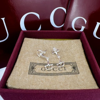 Gucci GG Horsebit Drop Stud Earrings