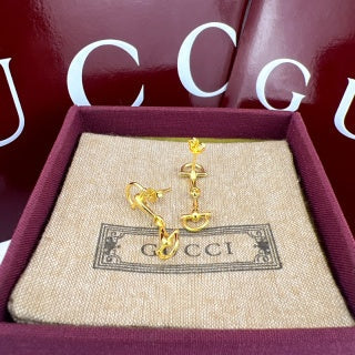Gucci GG Horsebit Drop Stud Earrings