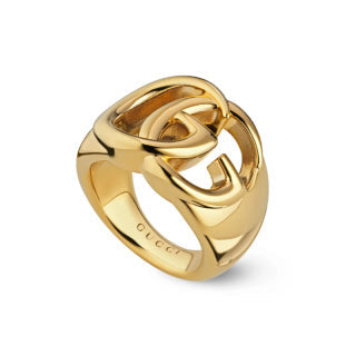 Gucci GG Interlocking Logo Gold & Silver Ring