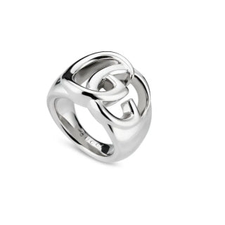 Gucci GG Interlocking Logo Gold & Silver Ring