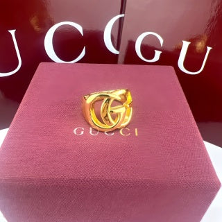 Gucci GG Interlocking Logo Gold & Silver Ring