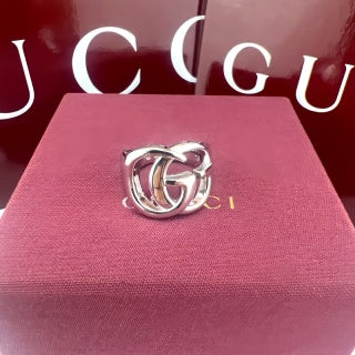 Gucci GG Interlocking Logo Gold & Silver Ring